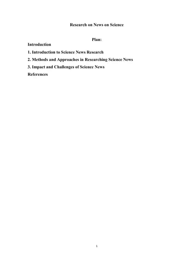 Research on News on Science