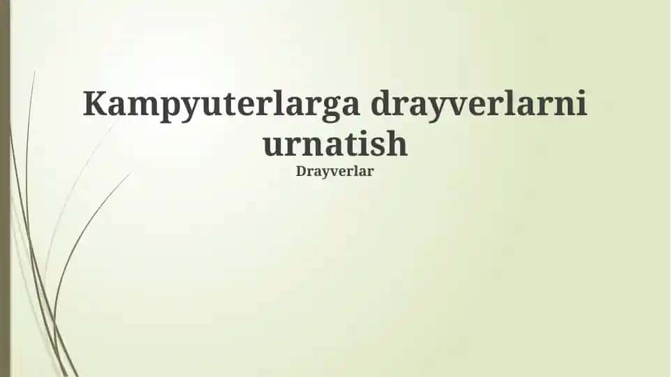 Avtomatik drayvlar o'rnatish