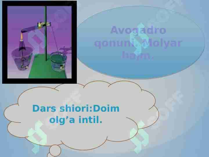 Avogadro qonuni. Molyar hajm.