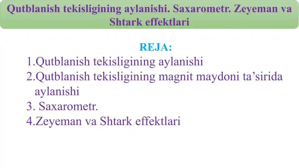 Qutblanish tekisligining aylanishi