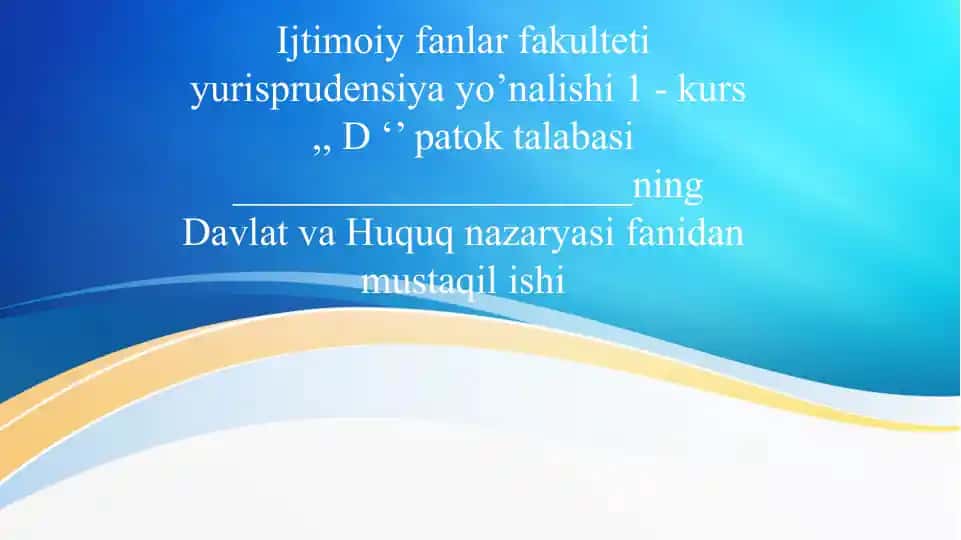 Davlat organlarini tavsiflanishi