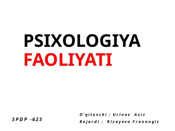 Psixologiya Faoliyati