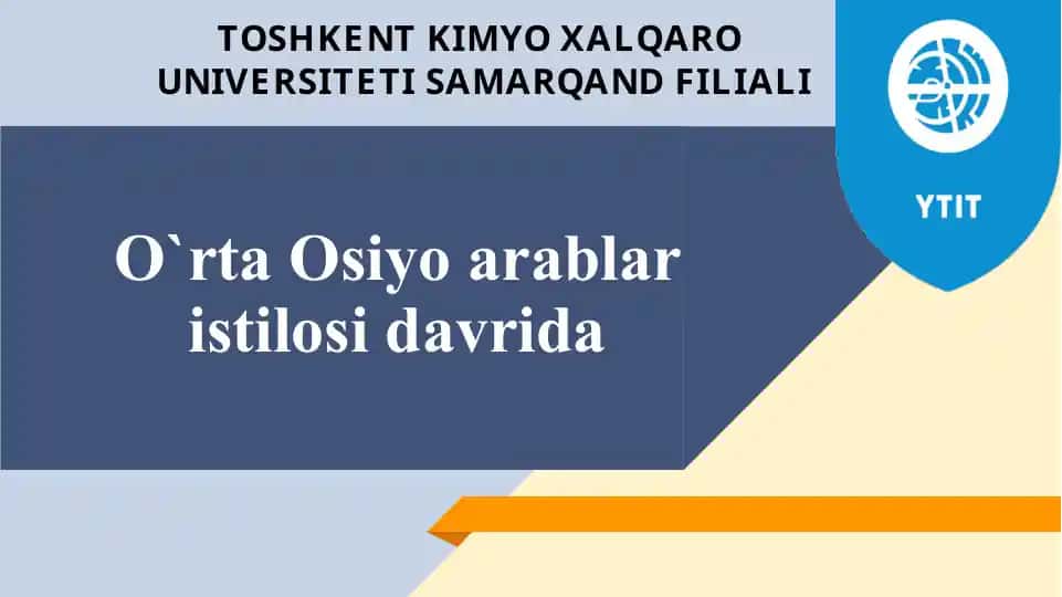 O`rta Osiyo arablaristilosi davrida