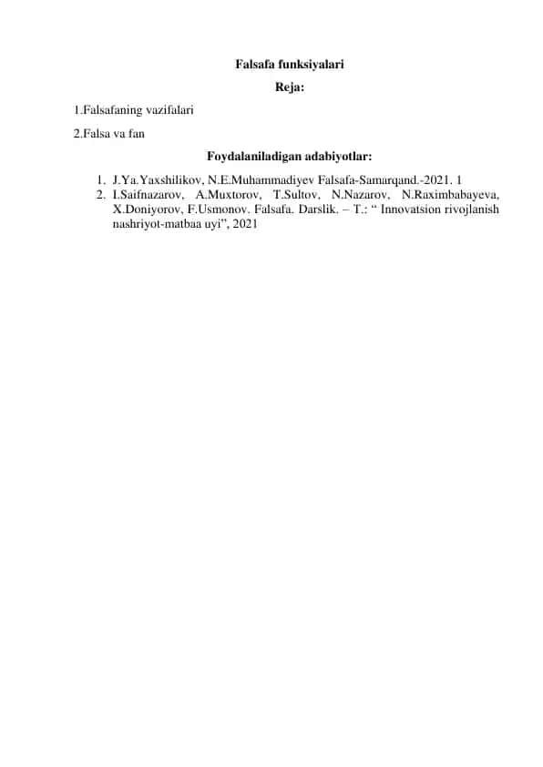Falsafa funksiyalari