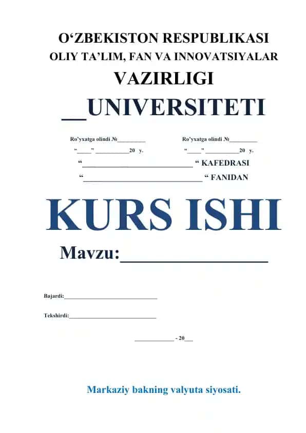 Markaziy bankning valyuta siyosati