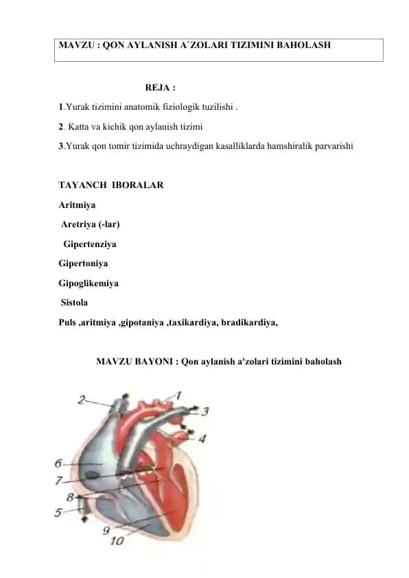 qon aylanish a'olari tizimini bohqarish
