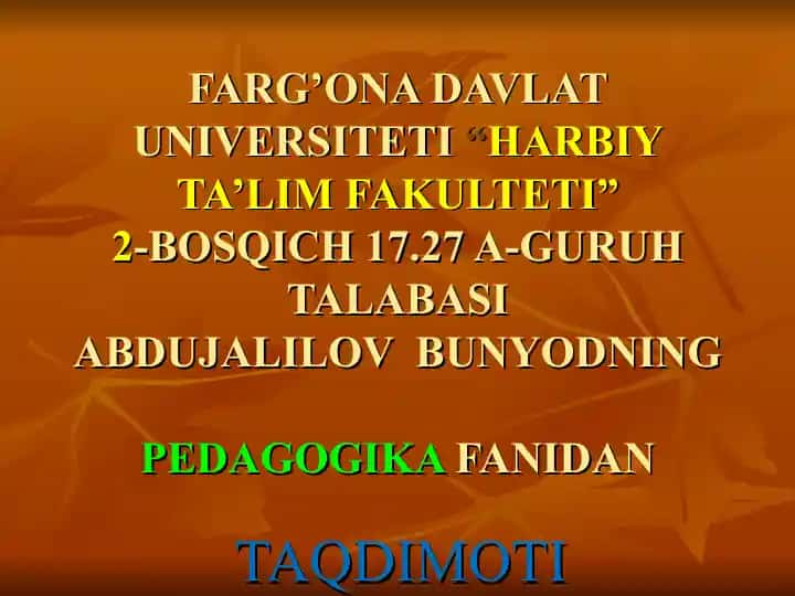 Iogani Genrix Pestalotssining Pedagogik G'oyalari