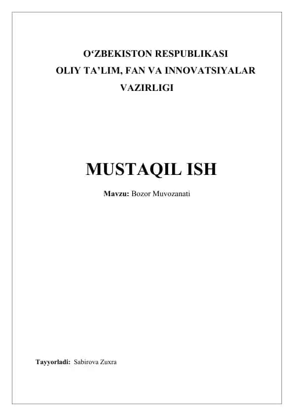Bozor Muvozanati