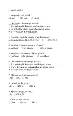 Ona tili variant testi