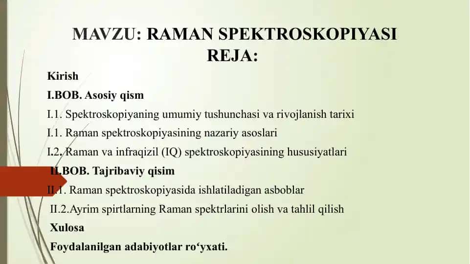 RAMAN SPEKTROSKOPIYASI