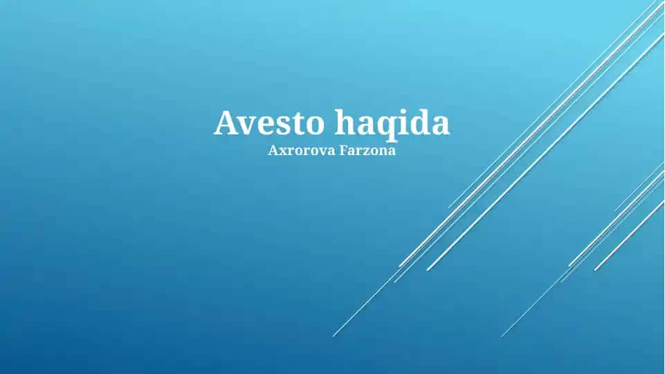 Avesto haqida