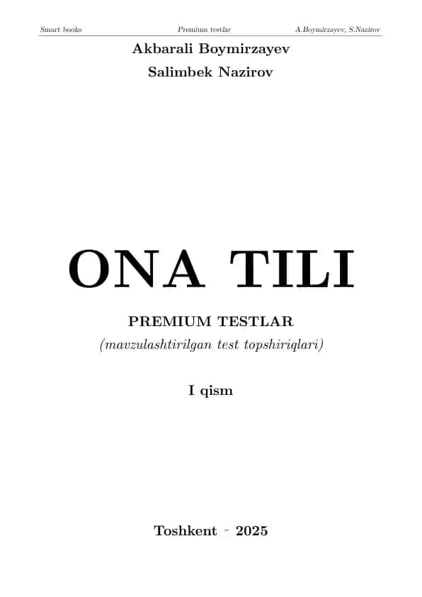Ona tili: premium testlar