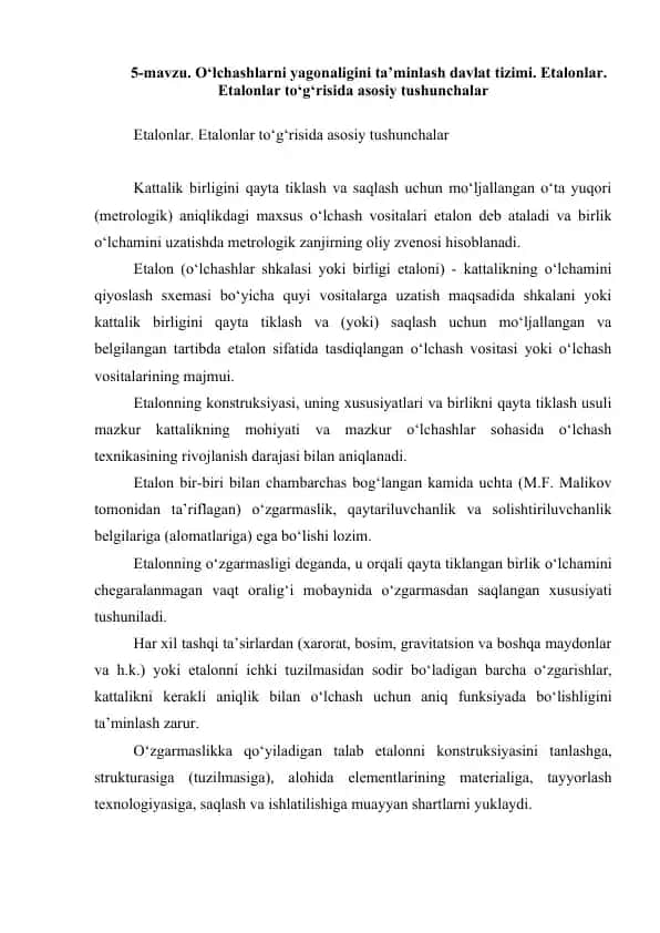 Etalonlar