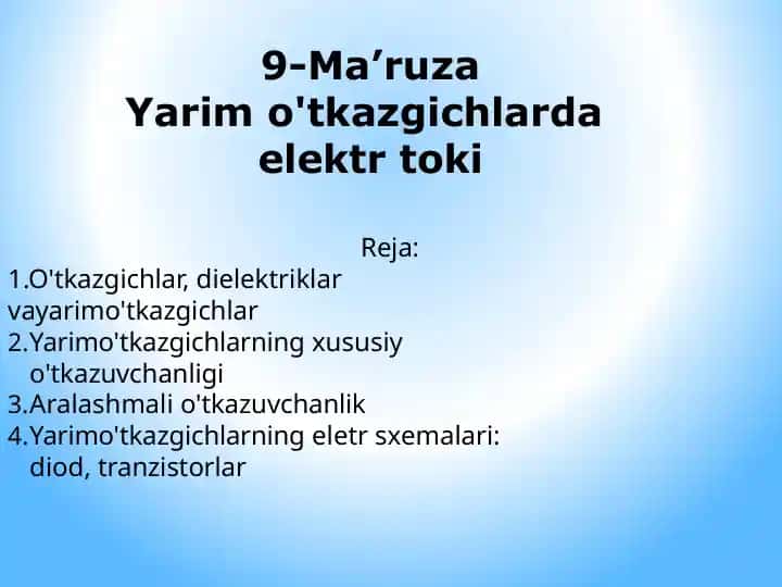 Yarimo'tkazgichlar