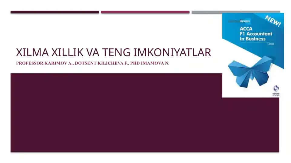 Xilma-xillik va Tengimkoniyatlar