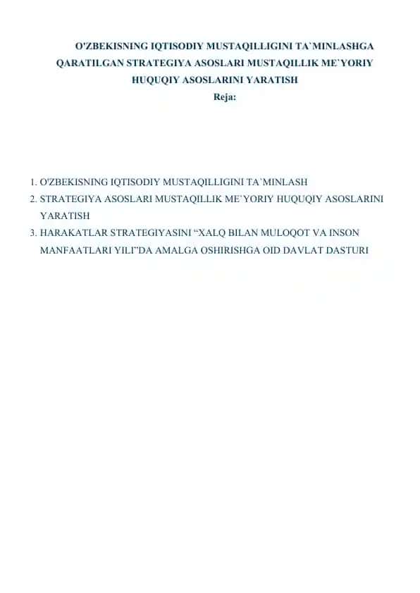 Iqtisodiy Mustaqillik