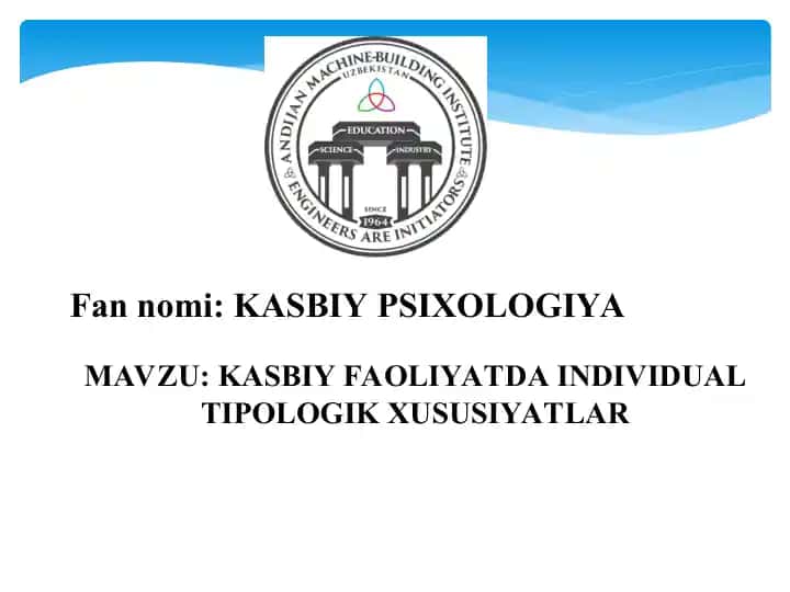 KASBIY PSIXOLOGIYA