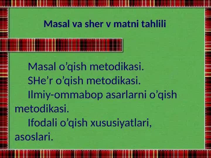 Masalvashervmatnitahlili
