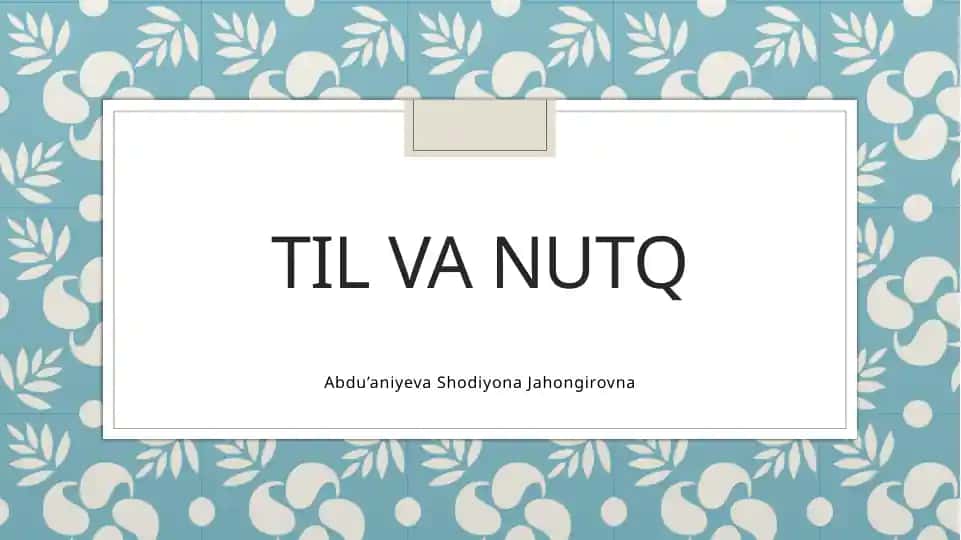 Til va nutq