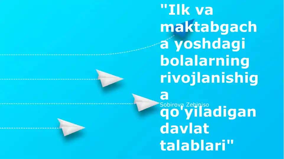 Maktabgacha va boshlang'ich ta'lim yoshidagi bolalar rivojlanishi uchun davlat talablari