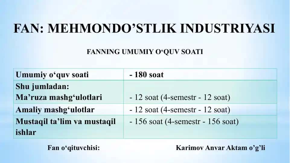 Mehmondo’stlik industriyasi