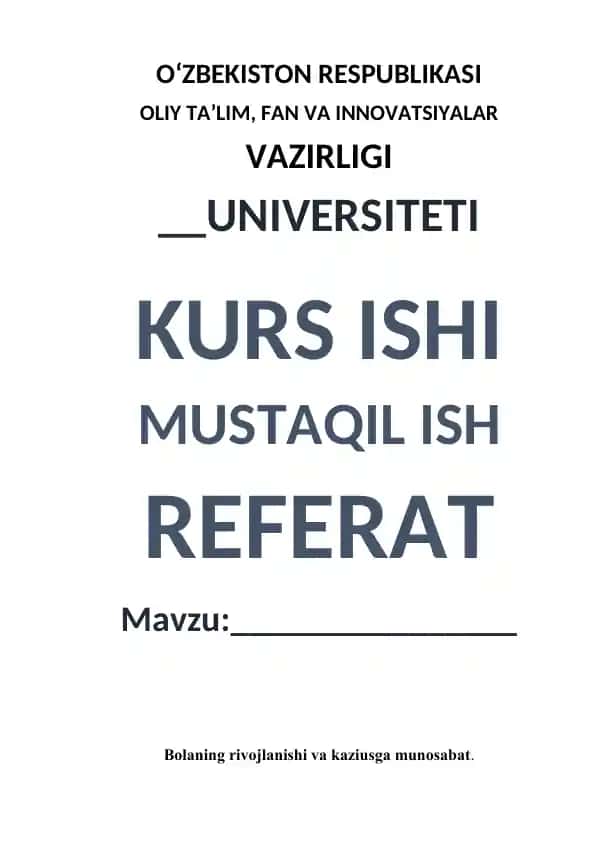 Bolaning rivojlanishi va kaziusga munosabat