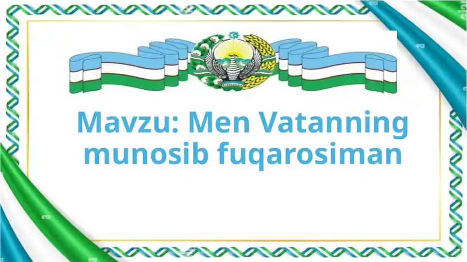 Men Vatanning munosib fuqarosiman