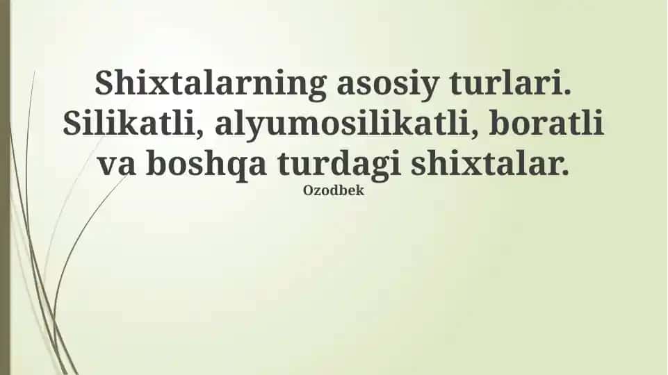 Silikatli shixlar