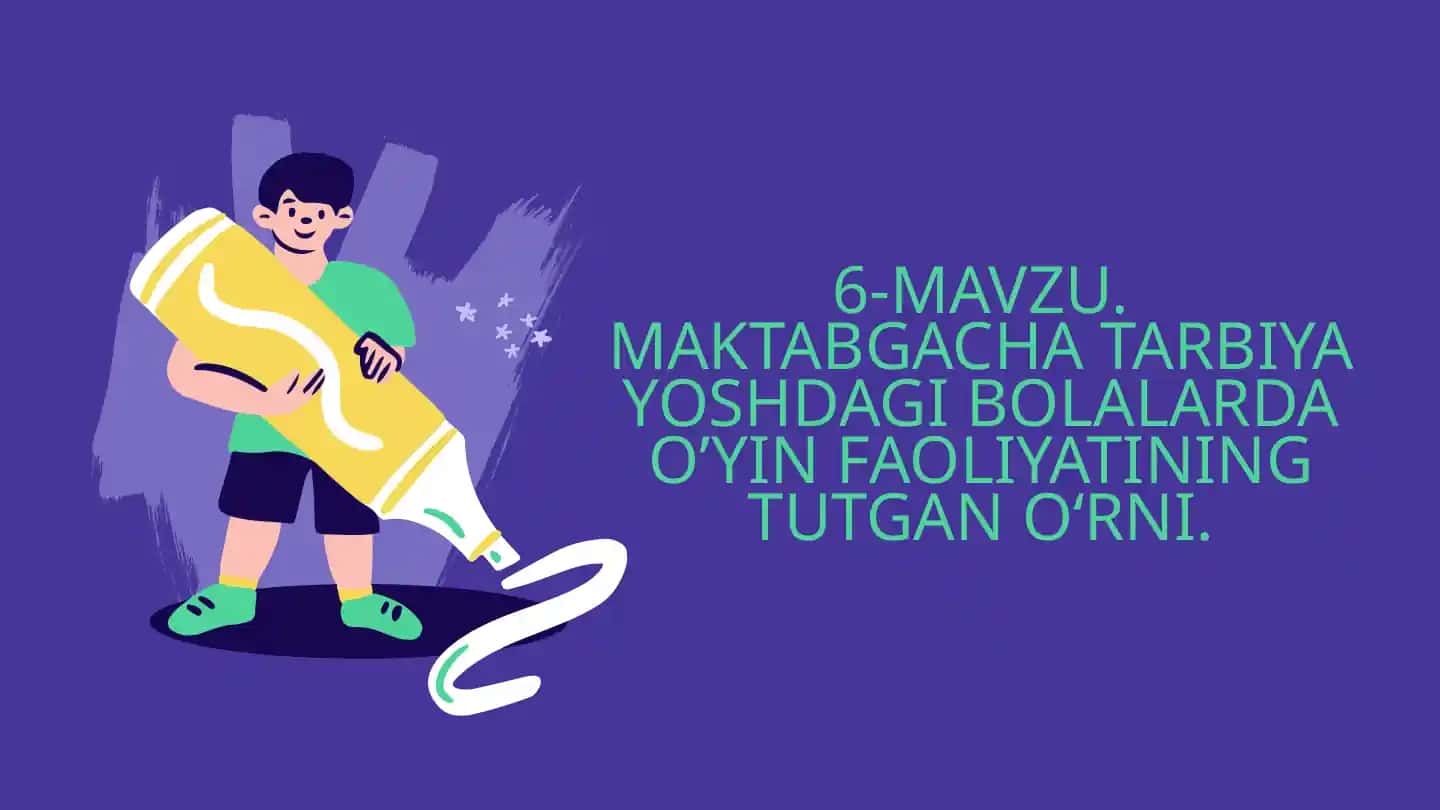 Bolalar uchun o'yin faoliyati