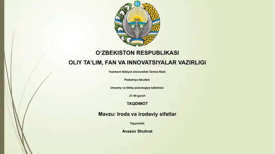 Iroda va irodaviy sifatlar