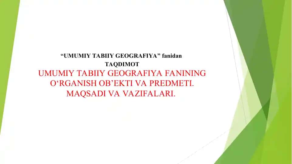 UMUMIY TABIIY GEOGRAFIYA