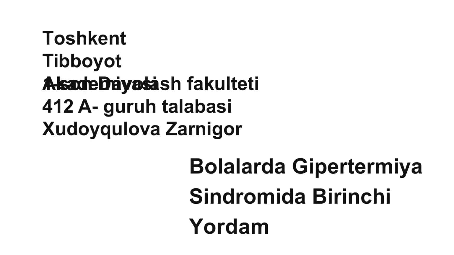Gipertermiya Sindromida Birinchi Yordam
