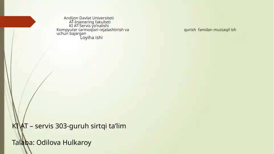 Simsiz tarmoqlar bilan ishlash