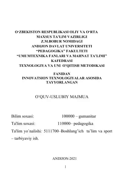 O‘quv-uslubiy majmua