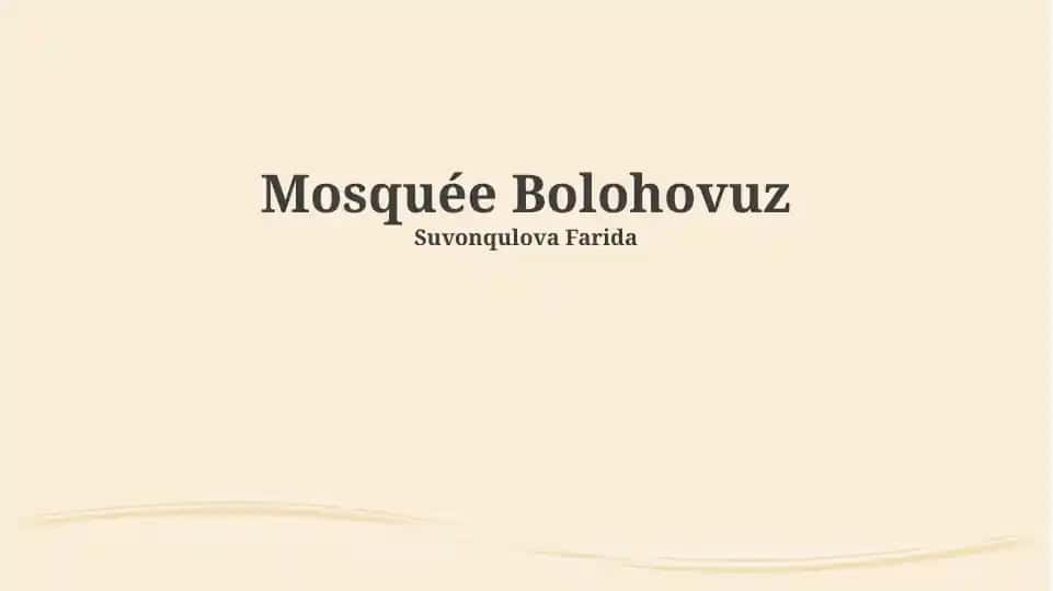 Mosquée Bolohovuz