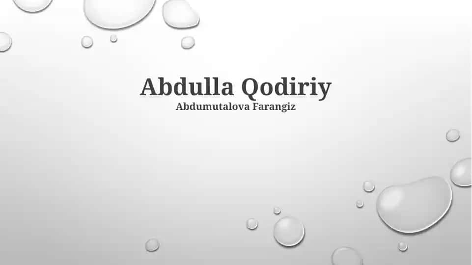 Abdulla Qodiriy