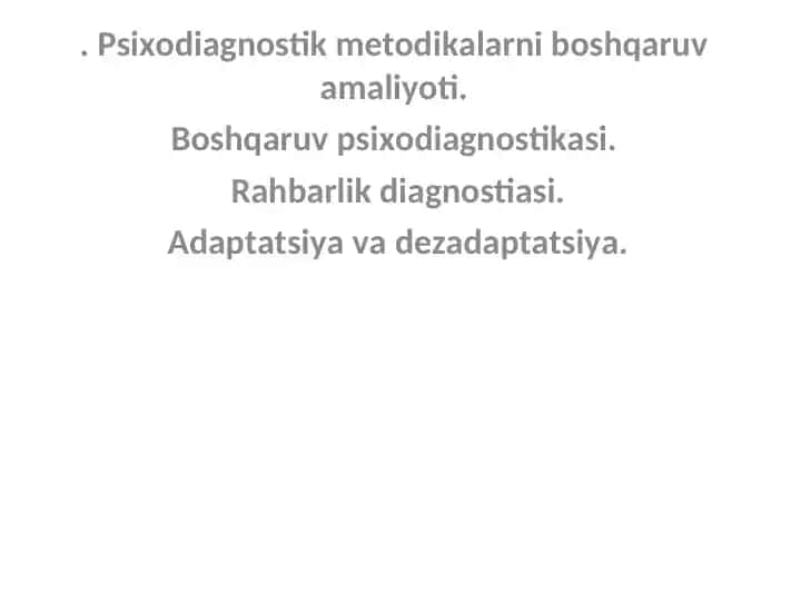Rahbarlik diagnostikasi