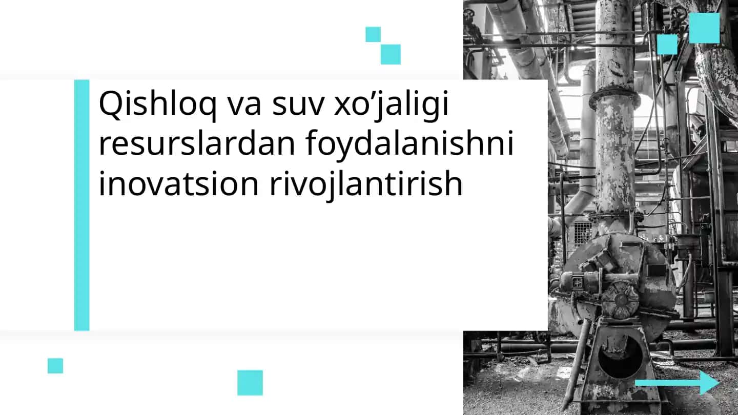 Qishloqvasuv xo’jaligi resurslardan foydalanishni innovatsion rivojlantirish