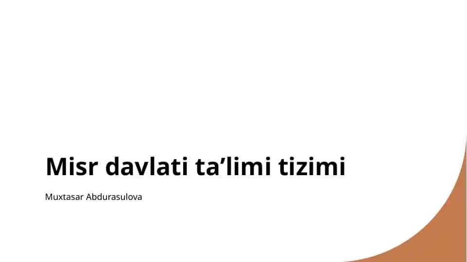 Misr davlati taʼlimi tizimi