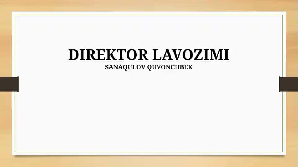 Direktor lavozimi taqdimoti