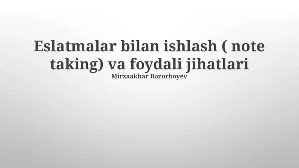Izohlarni samarali yozish usullari