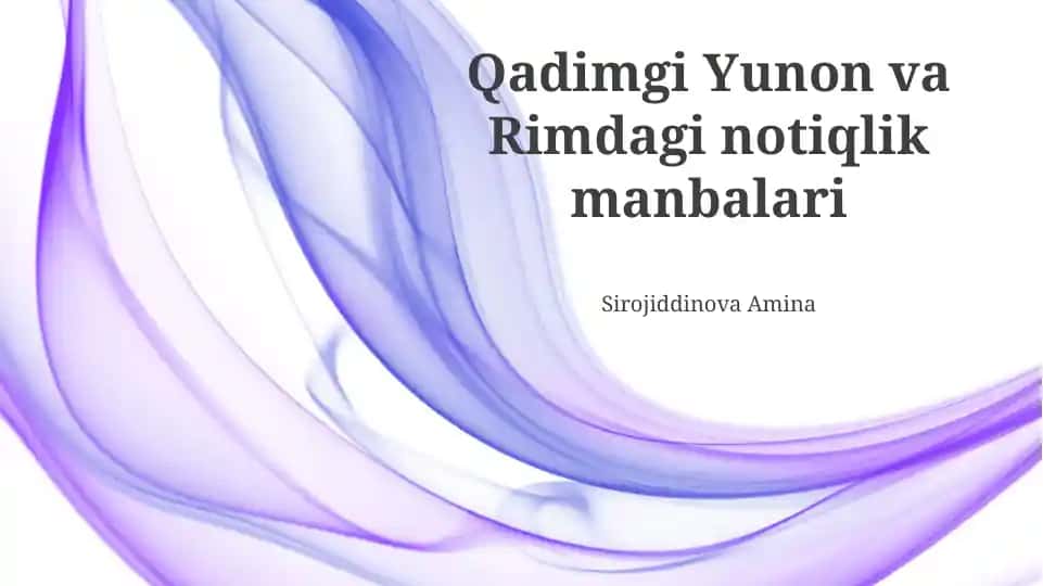 Qadimgi Yunon va Rimdagi notiqlik manbalari