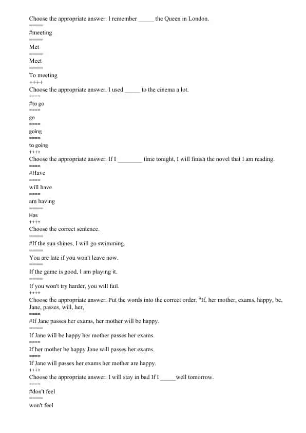 English Grammar Quiz