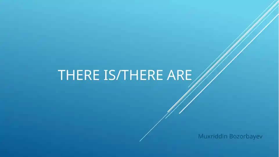 "There is / There are"