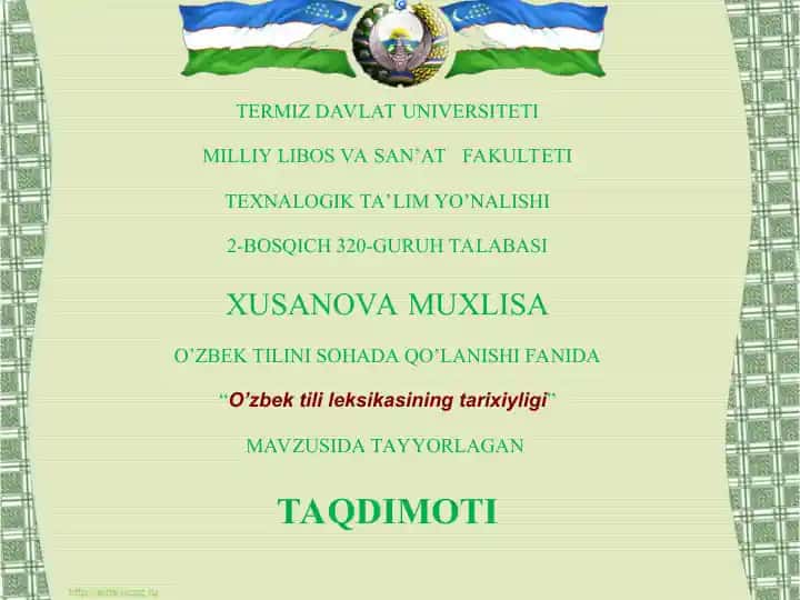 O'zbek tili leksikasining tarixiyligi