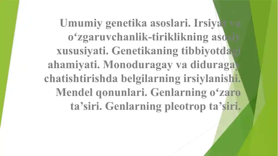 Umumiy genetika asoslari