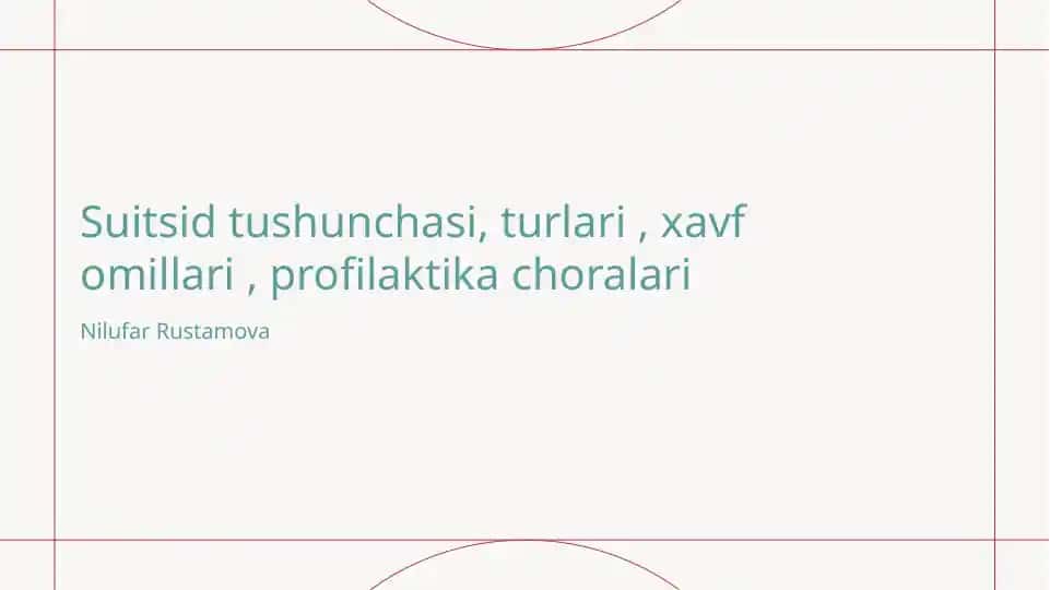 Suitsid tushunchasi va uning ahamiyati