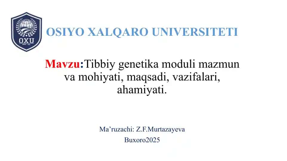 Tibbiy genetika moduli