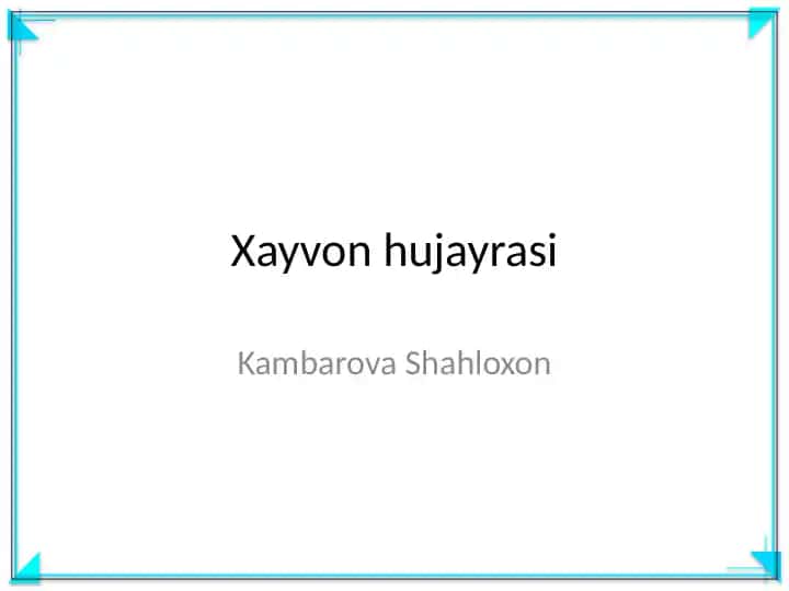 Xayvon hujayrasi