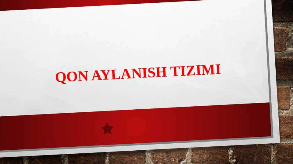 Qon aylanish tizimi dars ishlanmasi